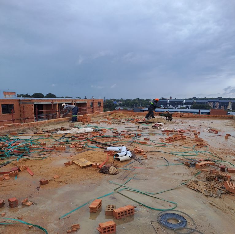 construction cleaning in johannesburg auckland park. Roof before cleaning